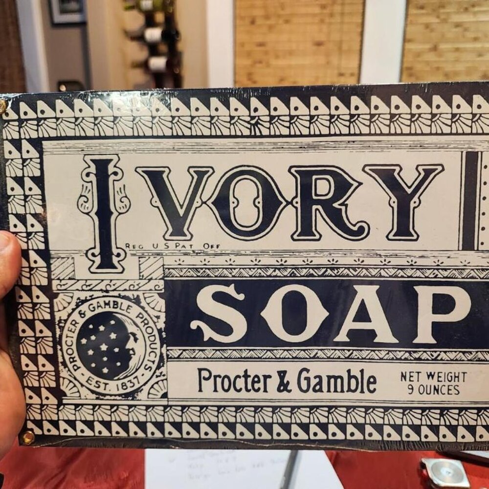 Brand New Porcelain Ande Rooney Ivory Soap Sign In Original Shrink Wrap